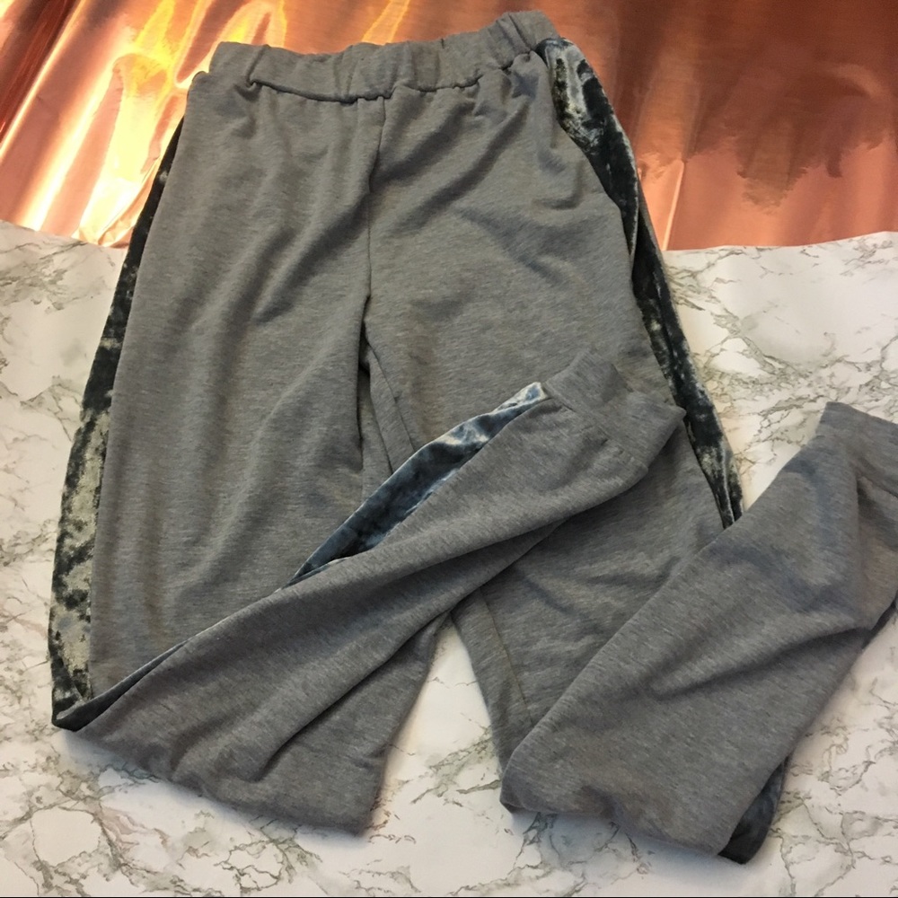 Grey Sweats w/ Velvet Stripe